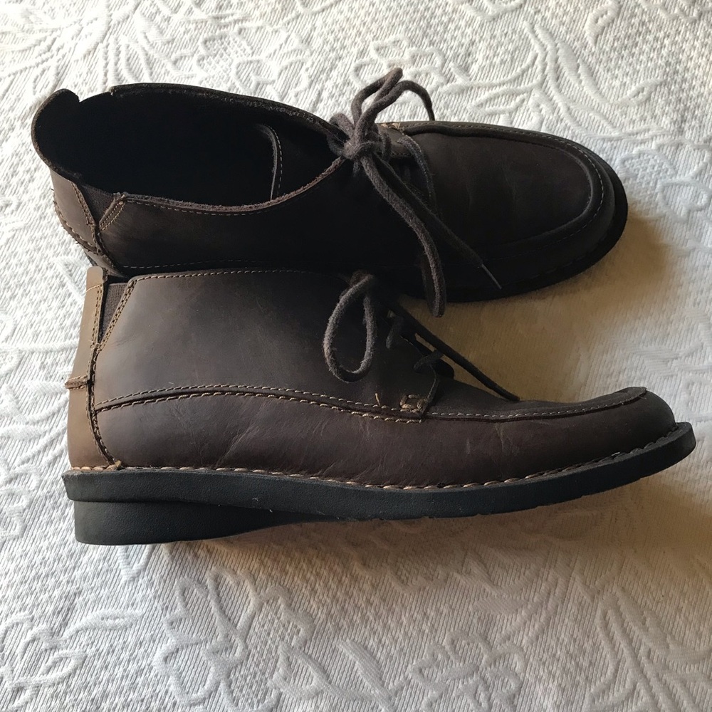 Clark’s Distressed Leather Booties